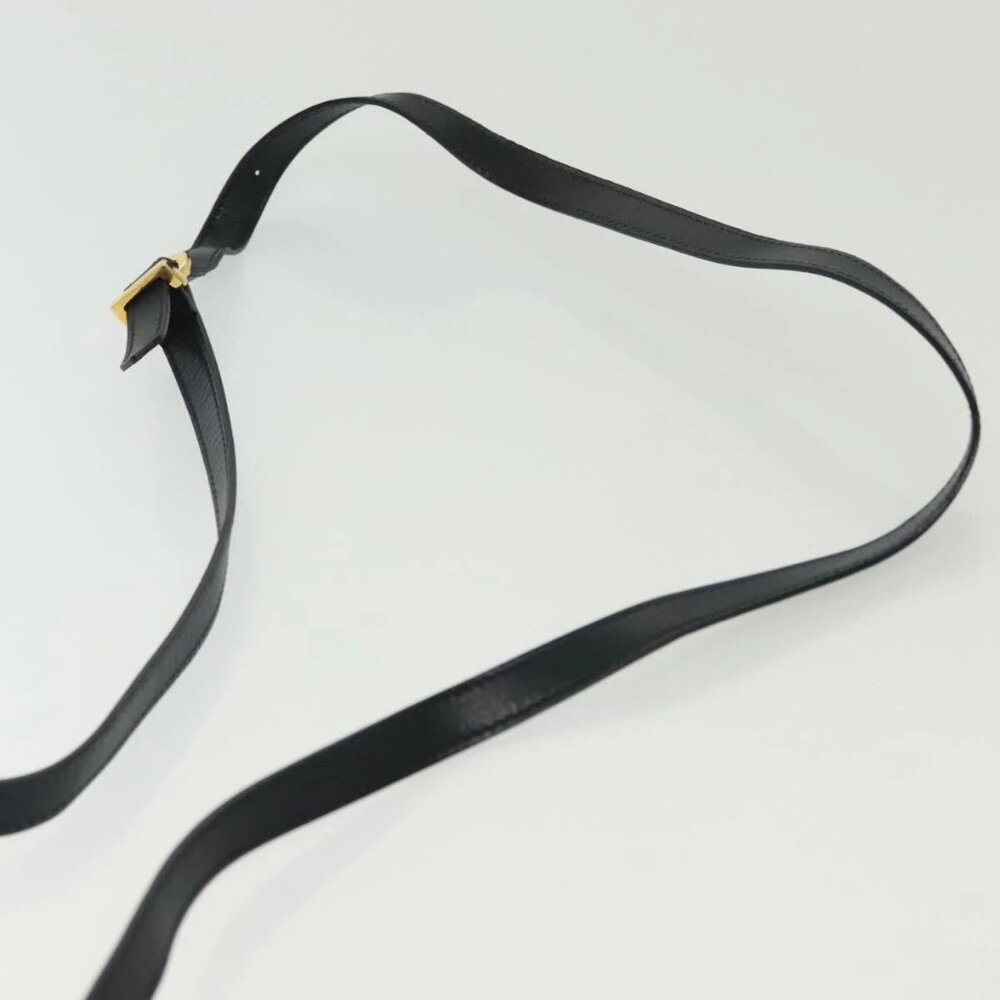 Salvatore Ferragamo Gancini Shoulder Bag Leather Suede Navy Gold Auth - Picture 11 of 16